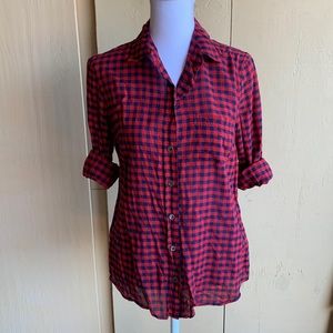 J Crew Sz 2 Buffalo Check Plaid Button-up Shirt